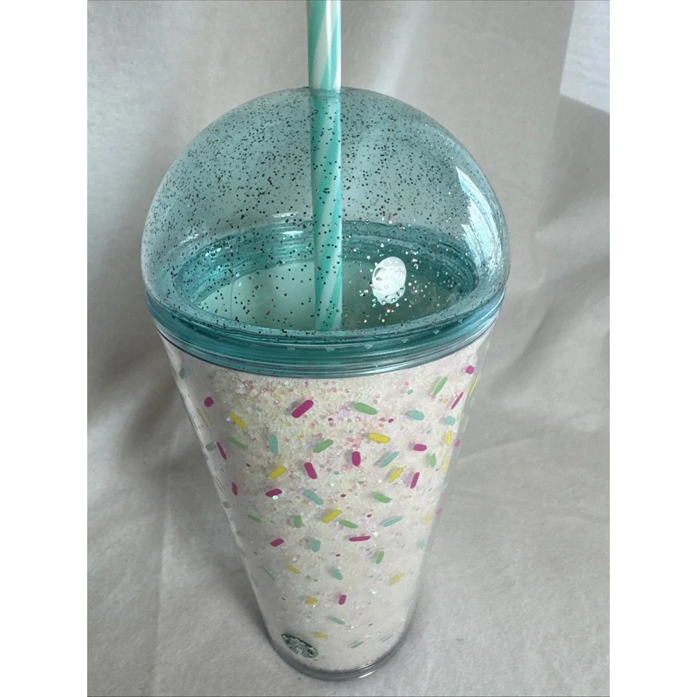 Starbucks 2025 Limited Edition Birthday Cake Glitter Dome Tumbler Cold CupStraw